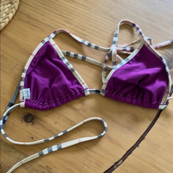 Burberry Y2K Purple Burberry Swim Bikini Swimsuit, Medium - Picture 3 of 12